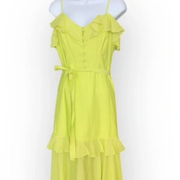 Milly NY Spring / Summer Dress - Spaghetti Straps and Romantic Ruffles - Size 4 - Picture 7 of 14